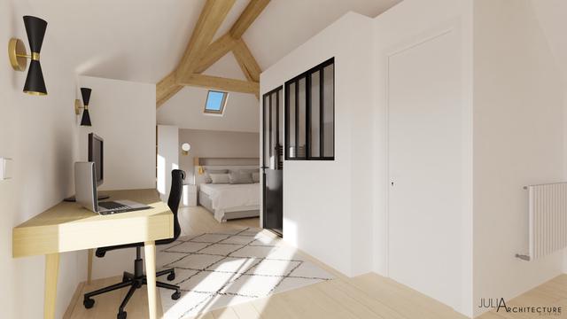 Réaménagement d’une suite parentale en sous pentes. Réaménagement d’une suite parentale en sous pentes.