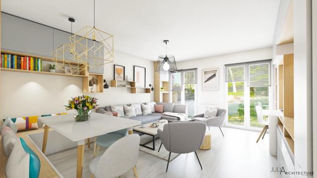 Meuble TV sur mesure avec rangements intégrés.